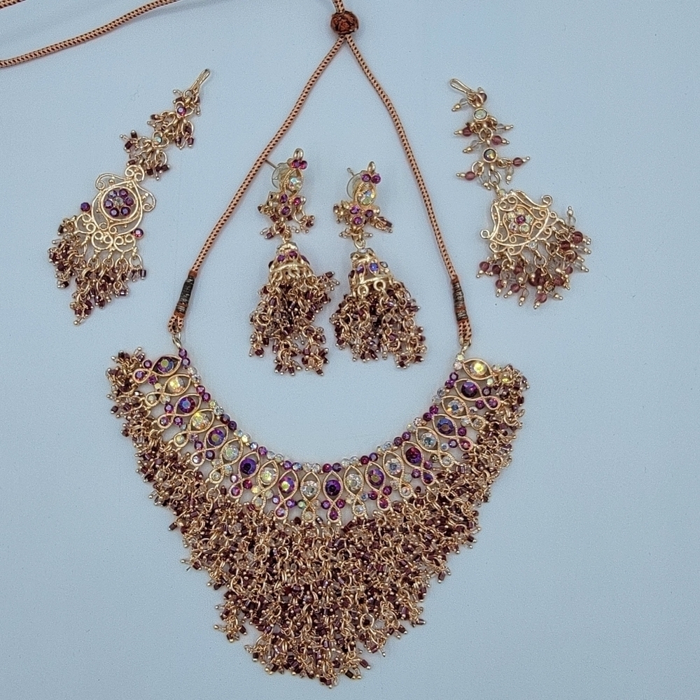 Bridal Jewelry Set Necklace Earrings Hairpieces #2090
